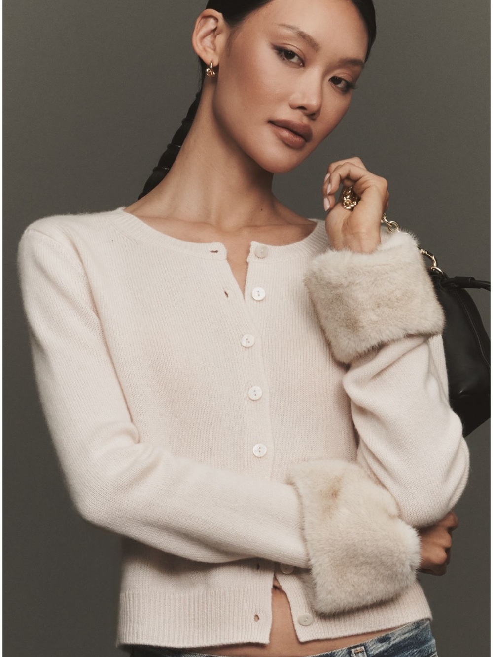 Reformation Clara Cashmere Cardigan - Ivory